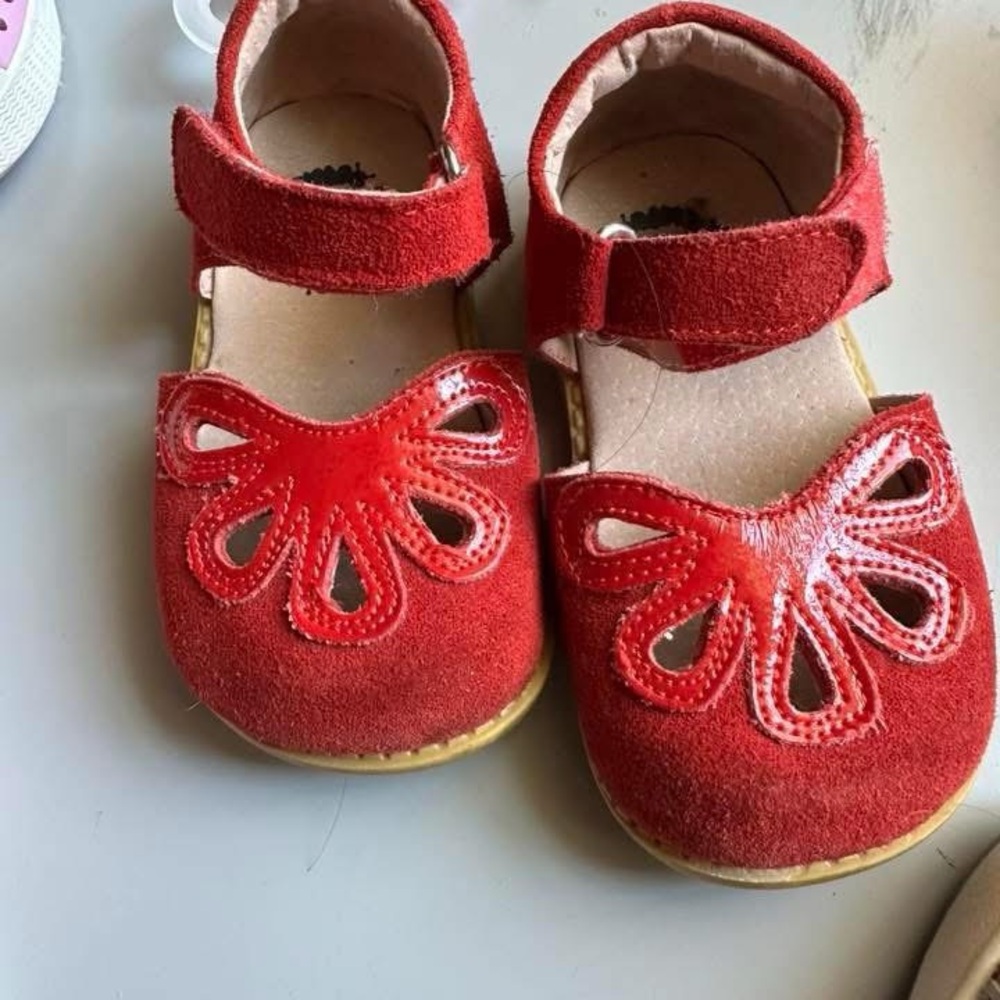 Livie & Luca Red Kids Dress Shoes with Cutout Design